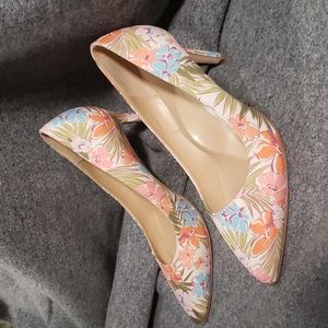 Justfab Khloy-E Tropical Floral Print Pump (8.5)